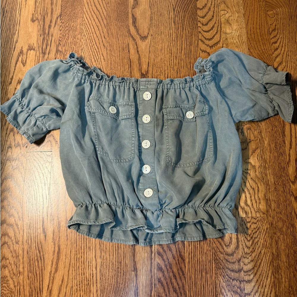 Stylish Green Off-Shoulder Women's Top